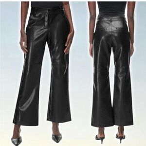Babaton Division wide leg vegan leather pants size 12